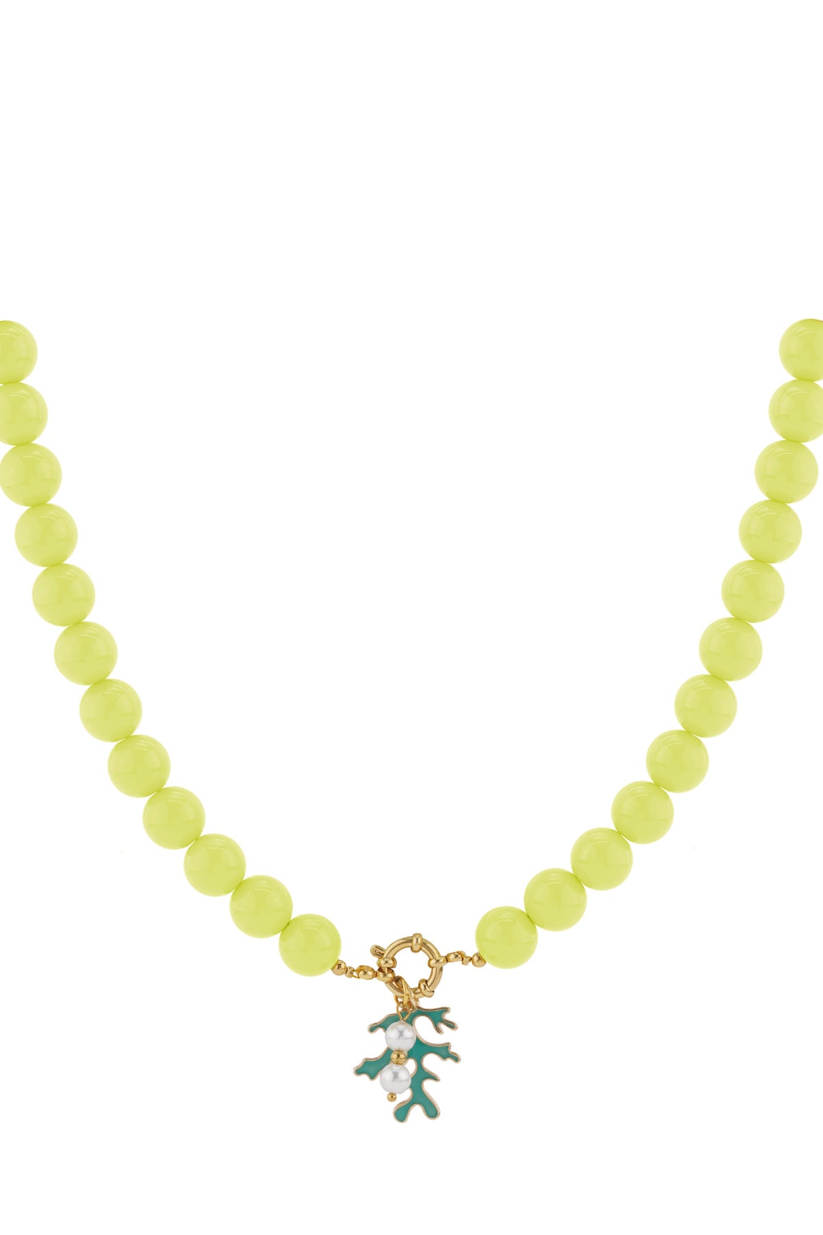 Beaded necklace with front closure - 12mm