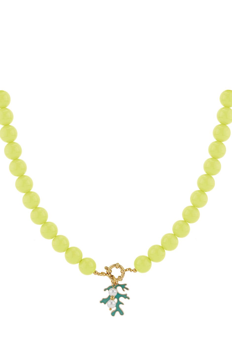 Beaded necklace with front closure - 12mm