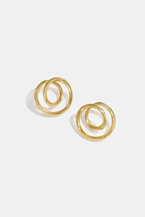 Golden Spiral Stud Earrings in gold-tone stainless steel