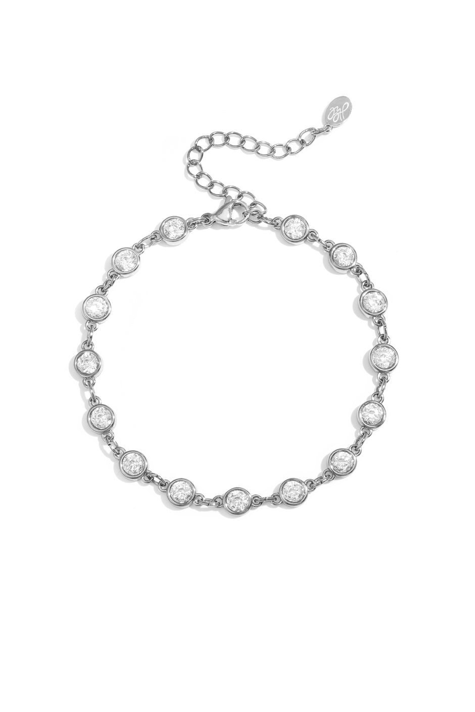 Bracelet with round cubic zirconia stones