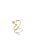 Minimalist adjustable ring with stones and heart