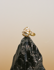Natural Baroque Pearl Adjustable Ring | 18K Gold Plated Organic Elegance