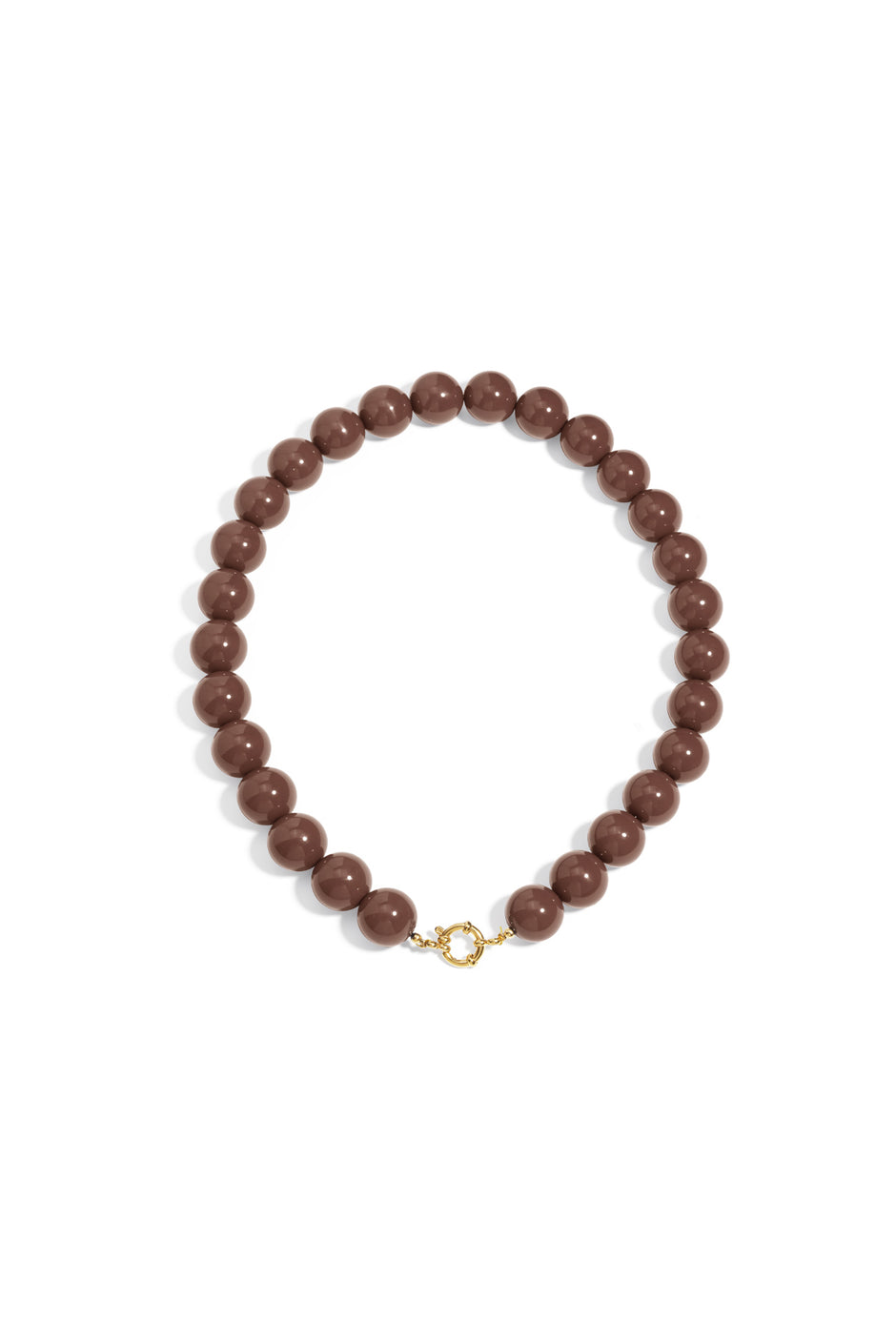 Necklace with large beads and front closure-15mm