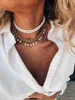 Pearl & Gold Chain Layered Necklace