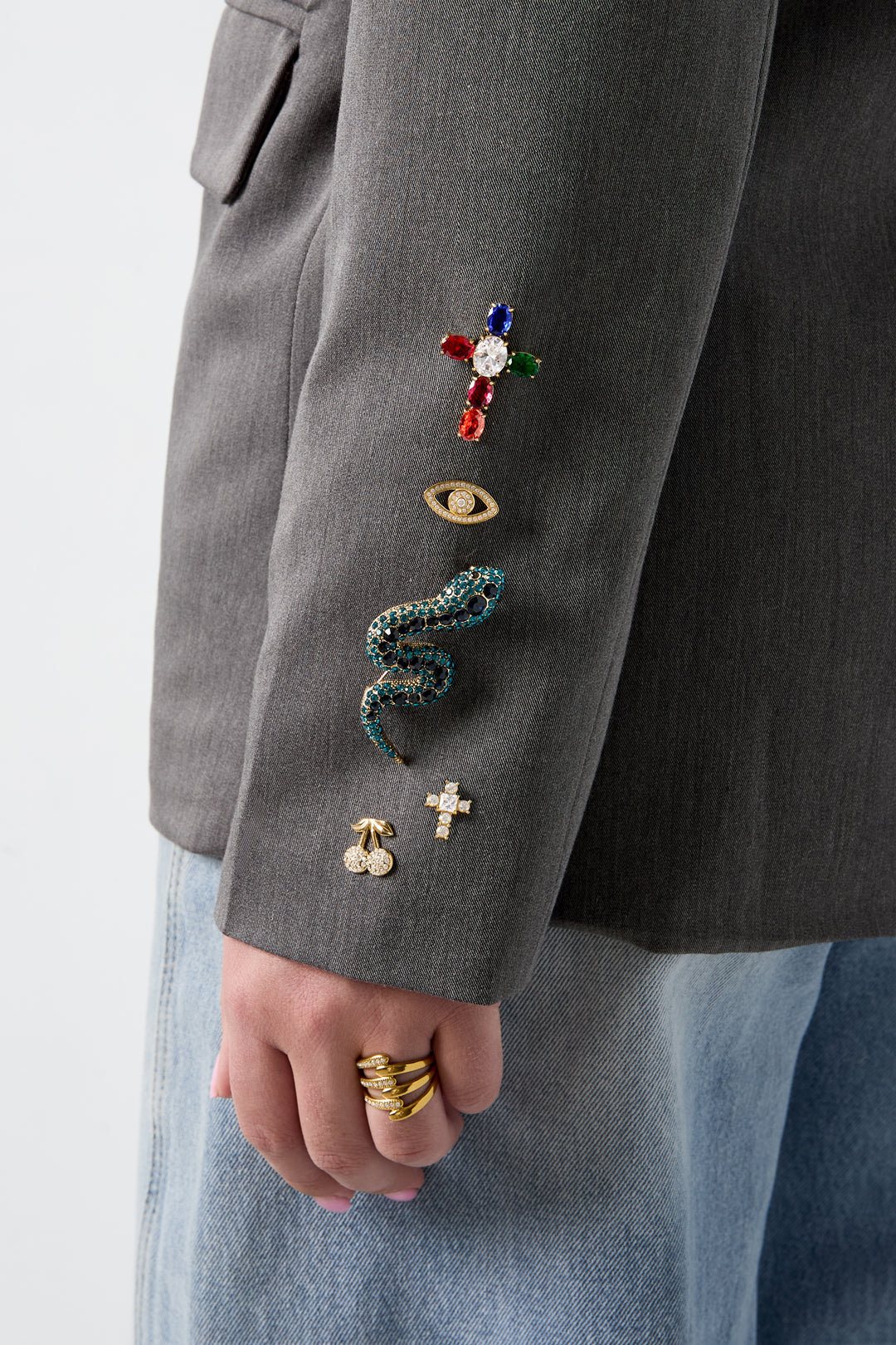 Brooches Cross Simple Stainless Steel Daily Accessories