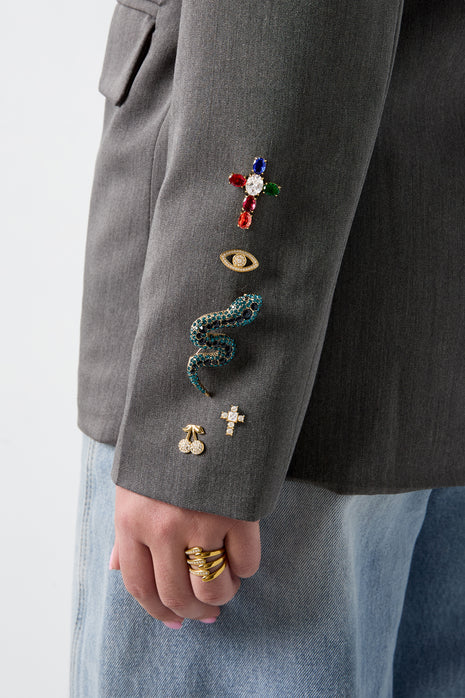 Brooches Cross Simple Stainless Steel Daily Accessories