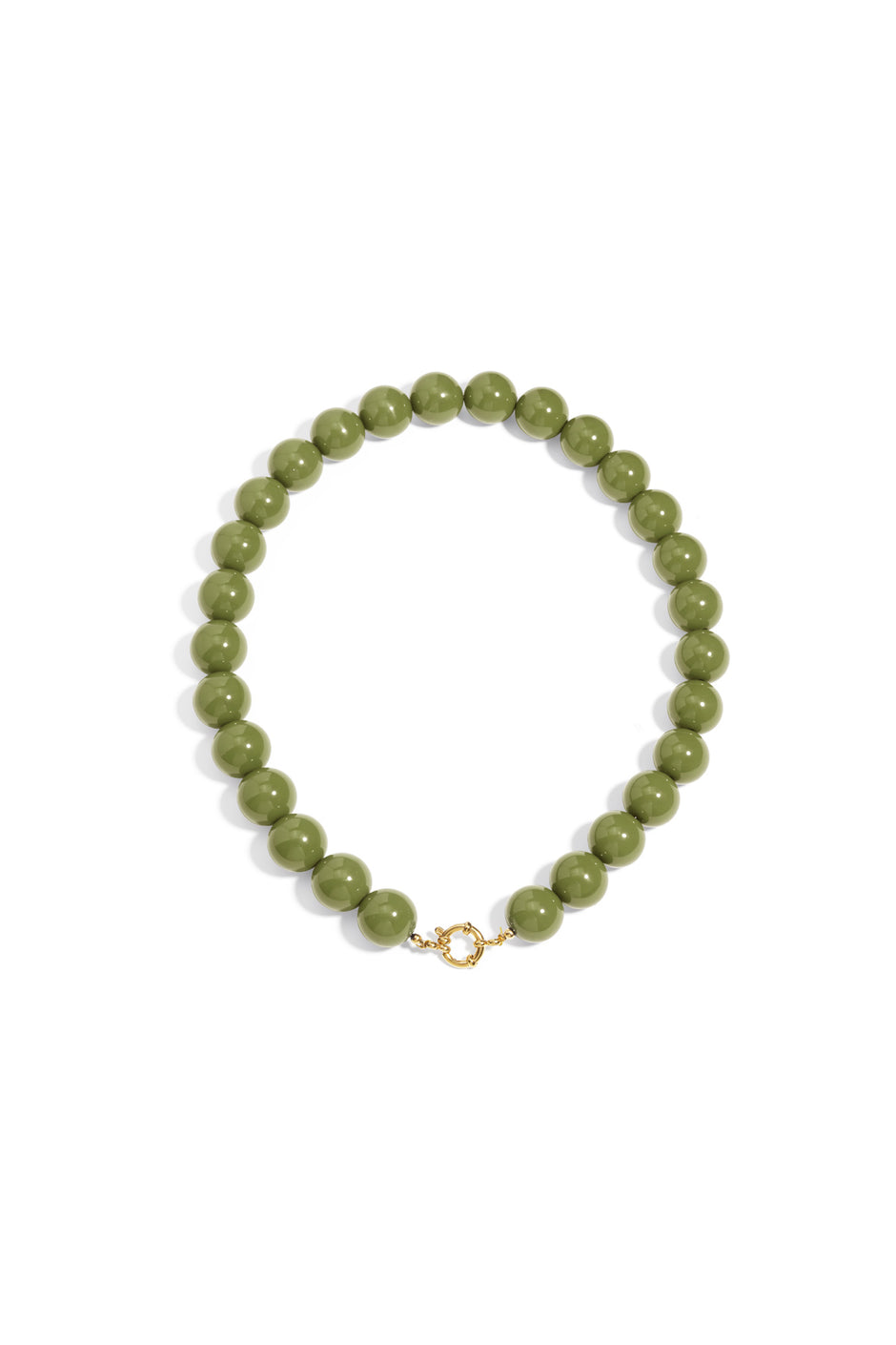 Necklace with large beads and front closure-15mm