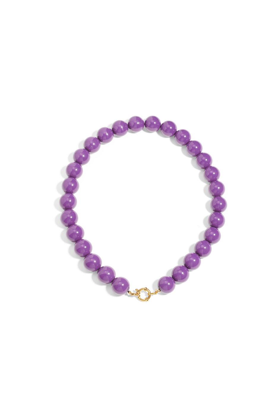Necklace with large beads and front closure-15mm