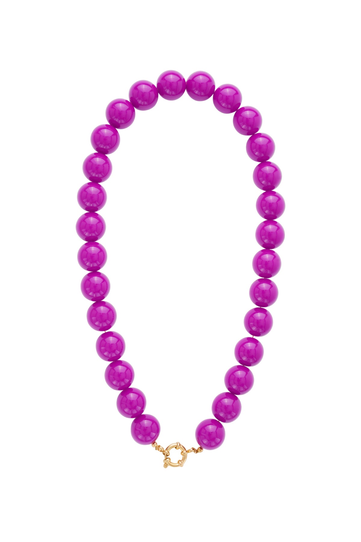 Necklace with large beads and front closure-15mm