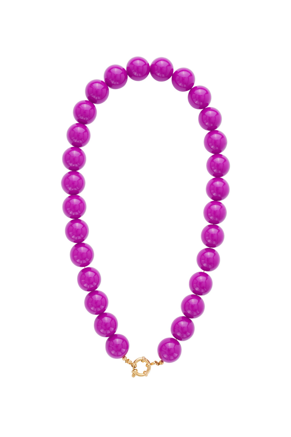 Necklace with large beads and front closure-15mm