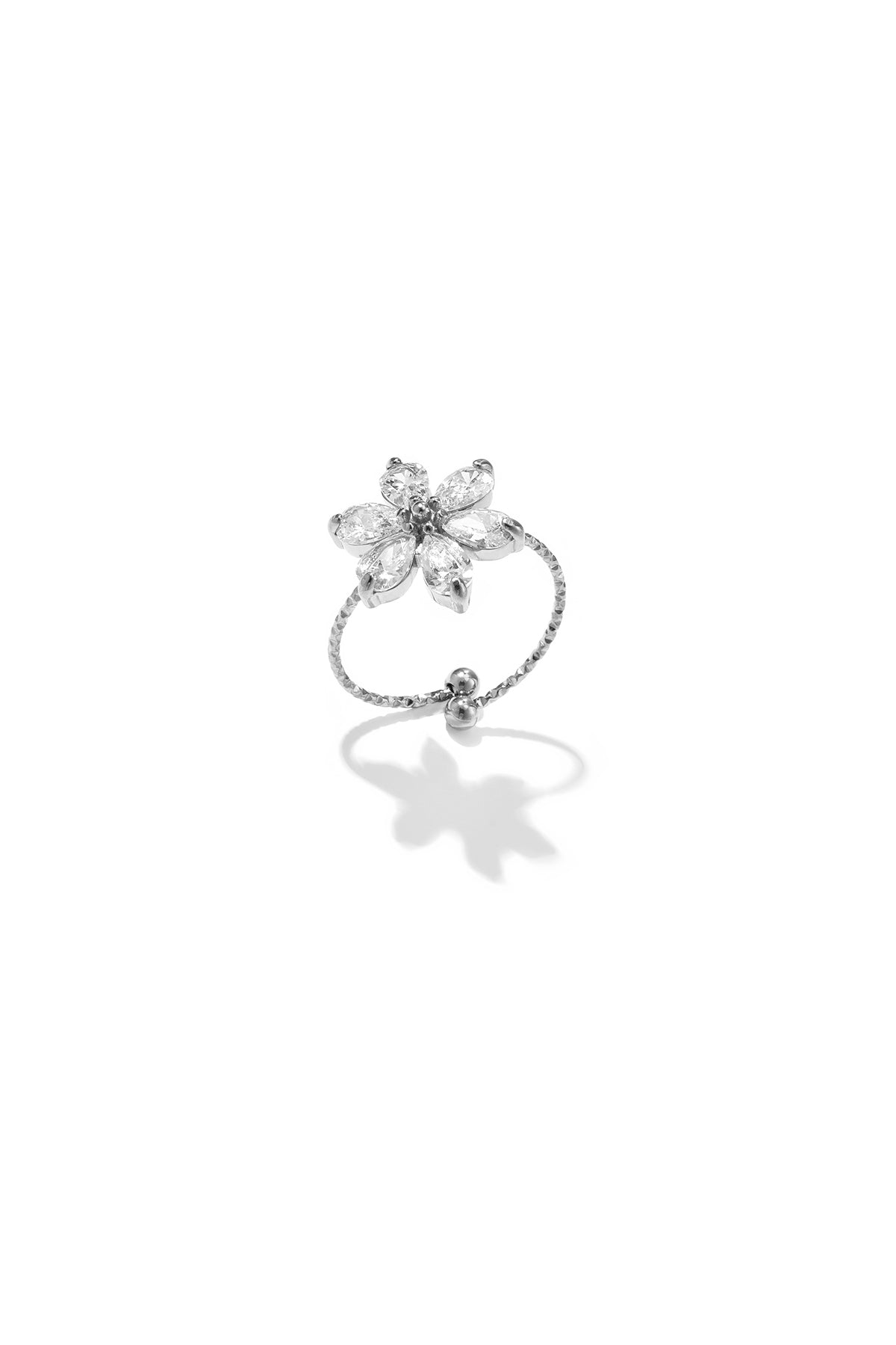 Stainless Steel Statement Rings Flower Simple Simple Series Women's jewelry