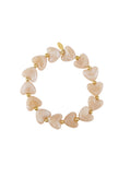 Elastic heart beaded bracelet