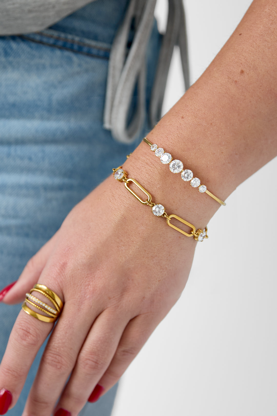 Stainless Steel Charm Bracelets Circle Simple Daily Simple Series Women's jewelry