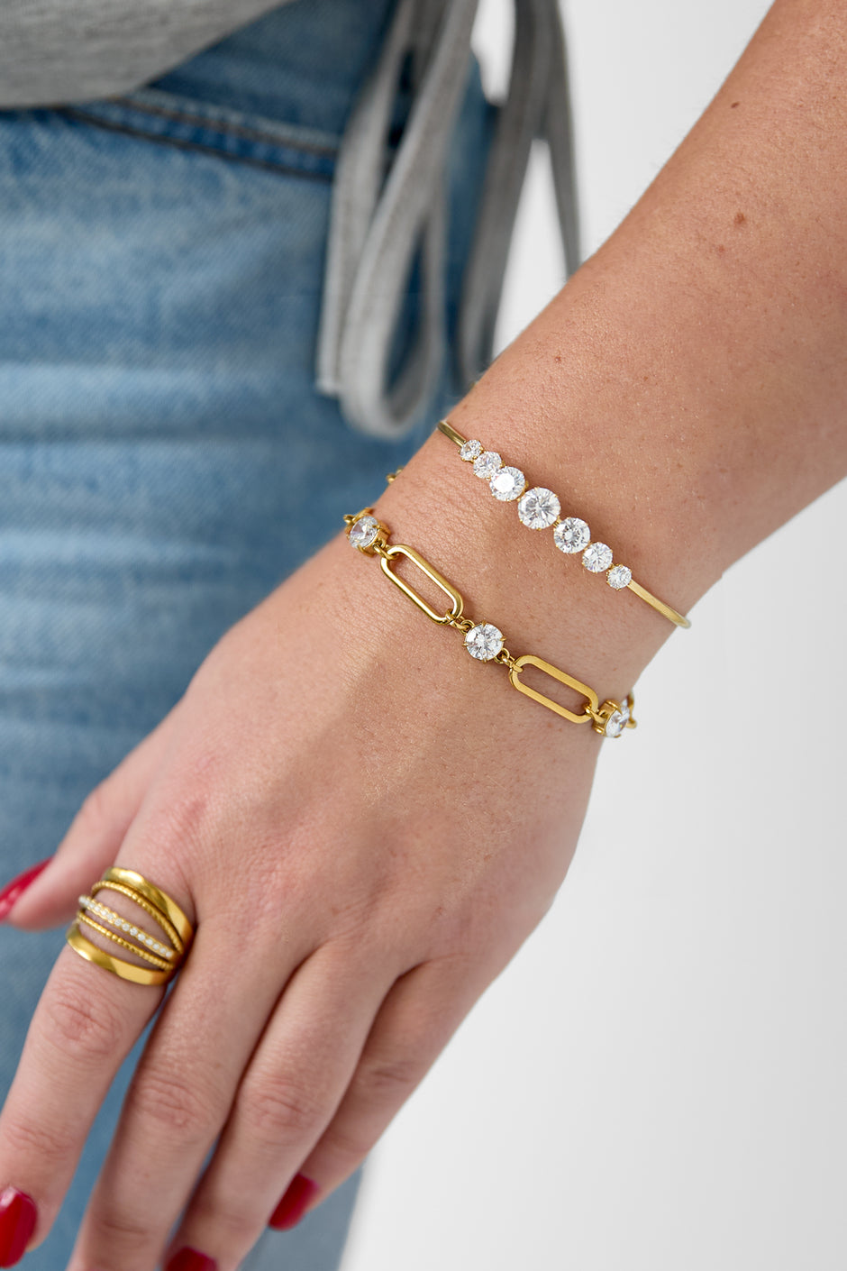 Stainless Steel Charm Bracelets Circle Simple Daily Simple Series Women's jewelry