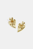 Stacked Heart Drop Earrings in gold tone