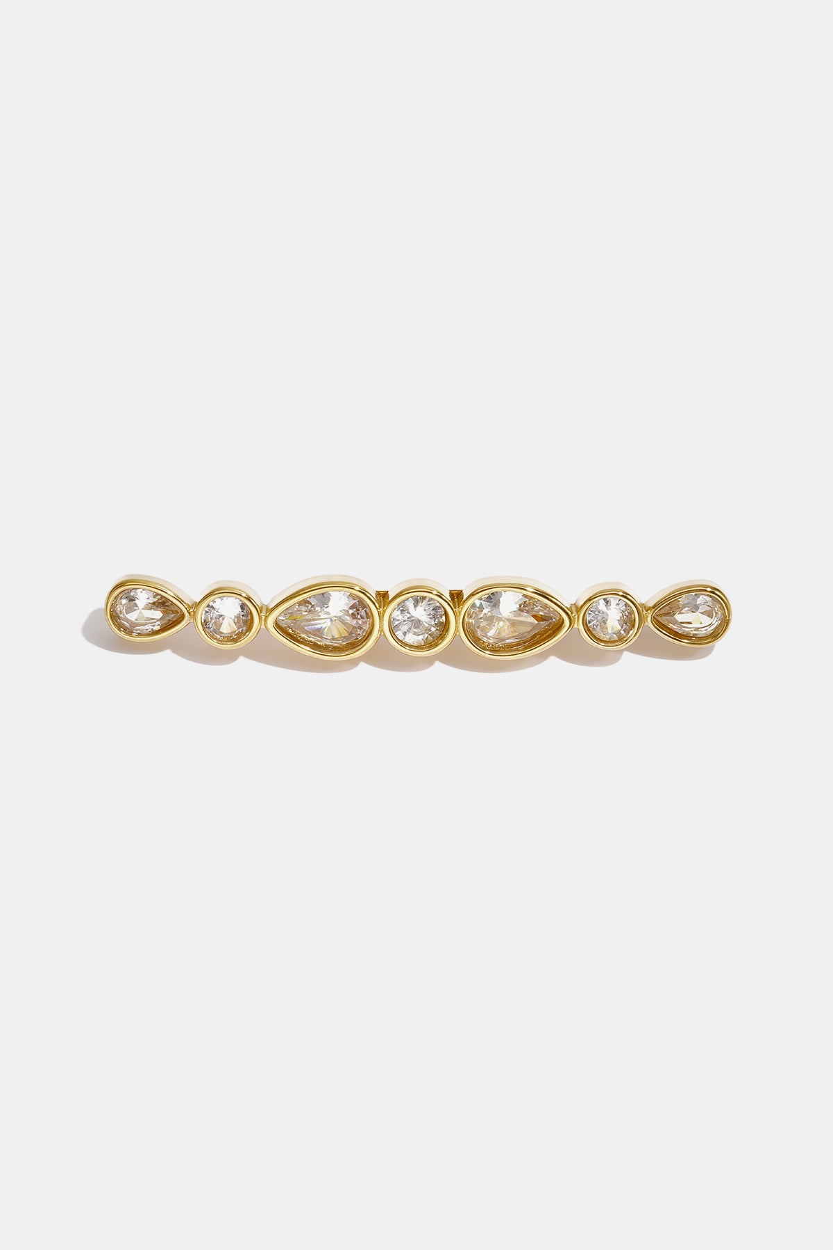 Golden Droplet Crystal Brooch in gold-tone stainless steel