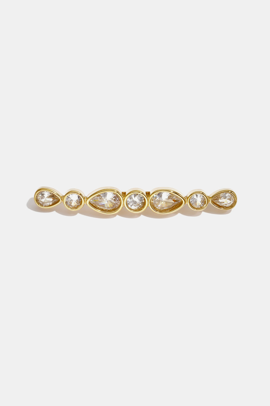 Golden Droplet Crystal Brooch in gold-tone stainless steel