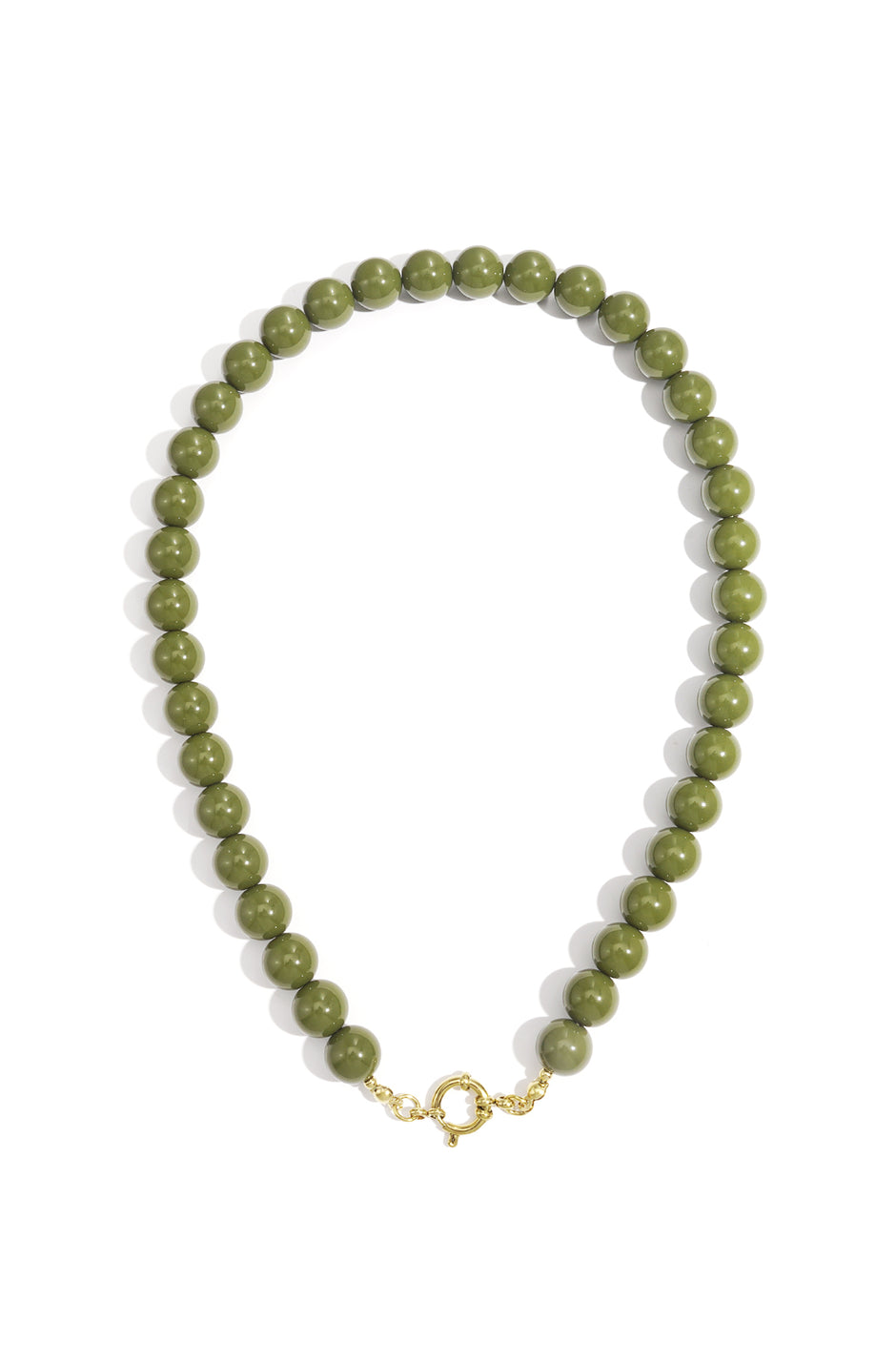 Beaded necklace with front closure - 12mm