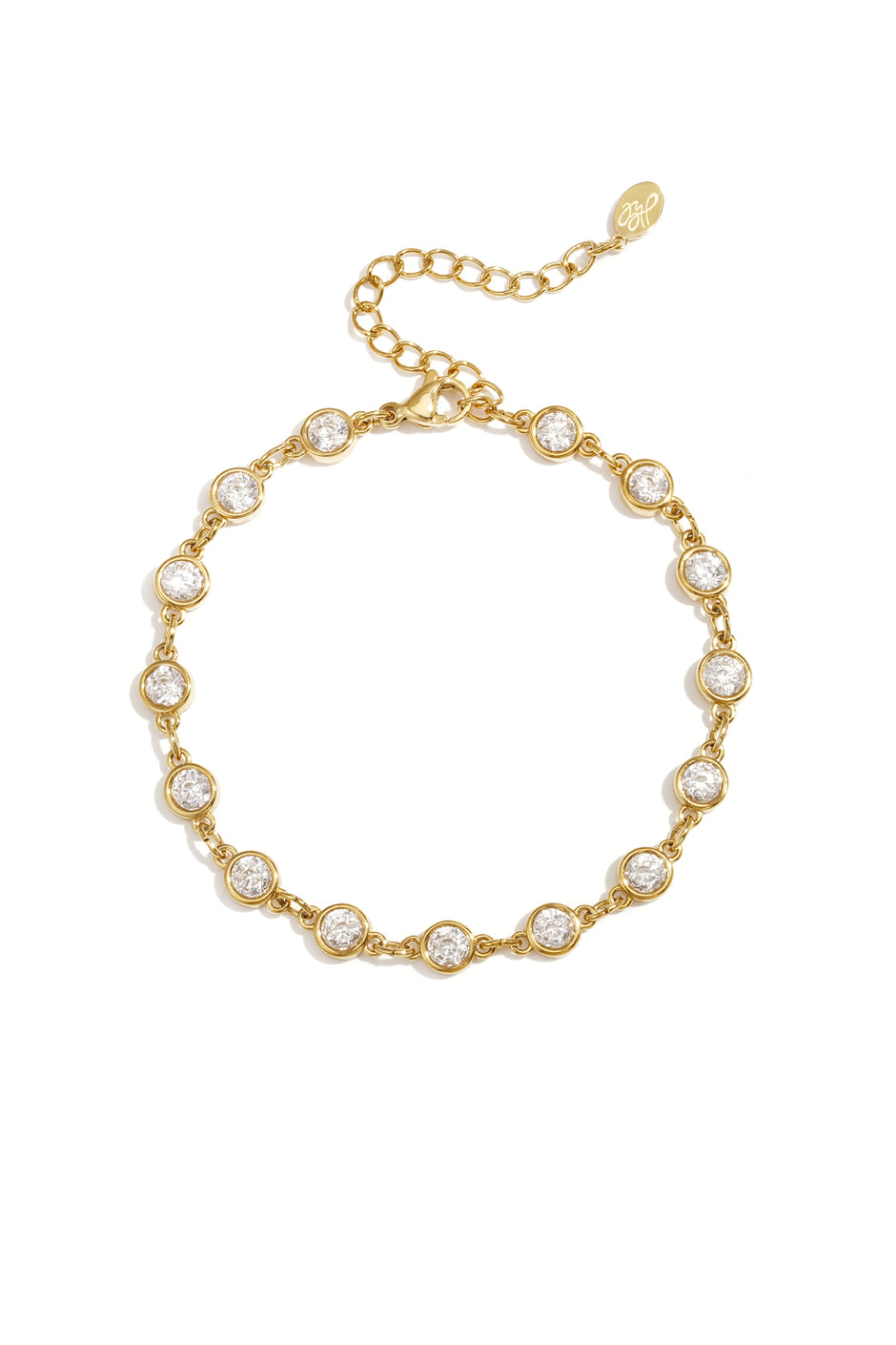 Bracelet with round cubic zirconia stones