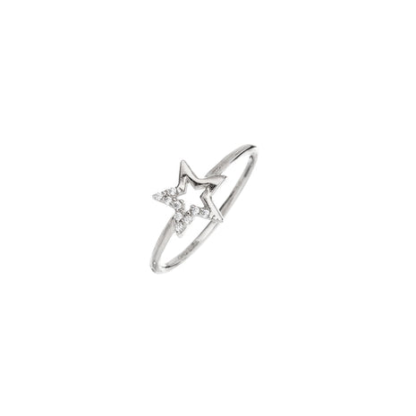 Sterling Silver Ring with Pavé Zircon Star