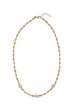 Gold-Plated Beaded Necklace with Freshwater Pearls