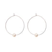 Sterling Silver Hoop Earrings with Freshwater Pearls