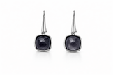 Hematite & Quartz Silver 925 Drop Earrings
