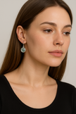 Sterling Silver Earrings with Natural Aquamarine