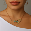 Flow Sculptural Resin and Crystal Necklace