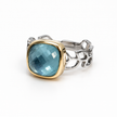 Quartz & Aquamarine Silver 925 Ring