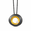 Sterling Silver Necklace with Black and Gold Plating and Freshwater Pearl