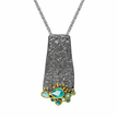 Sterling Silver Necklace with Black and Gold Plating and Blue Topaz