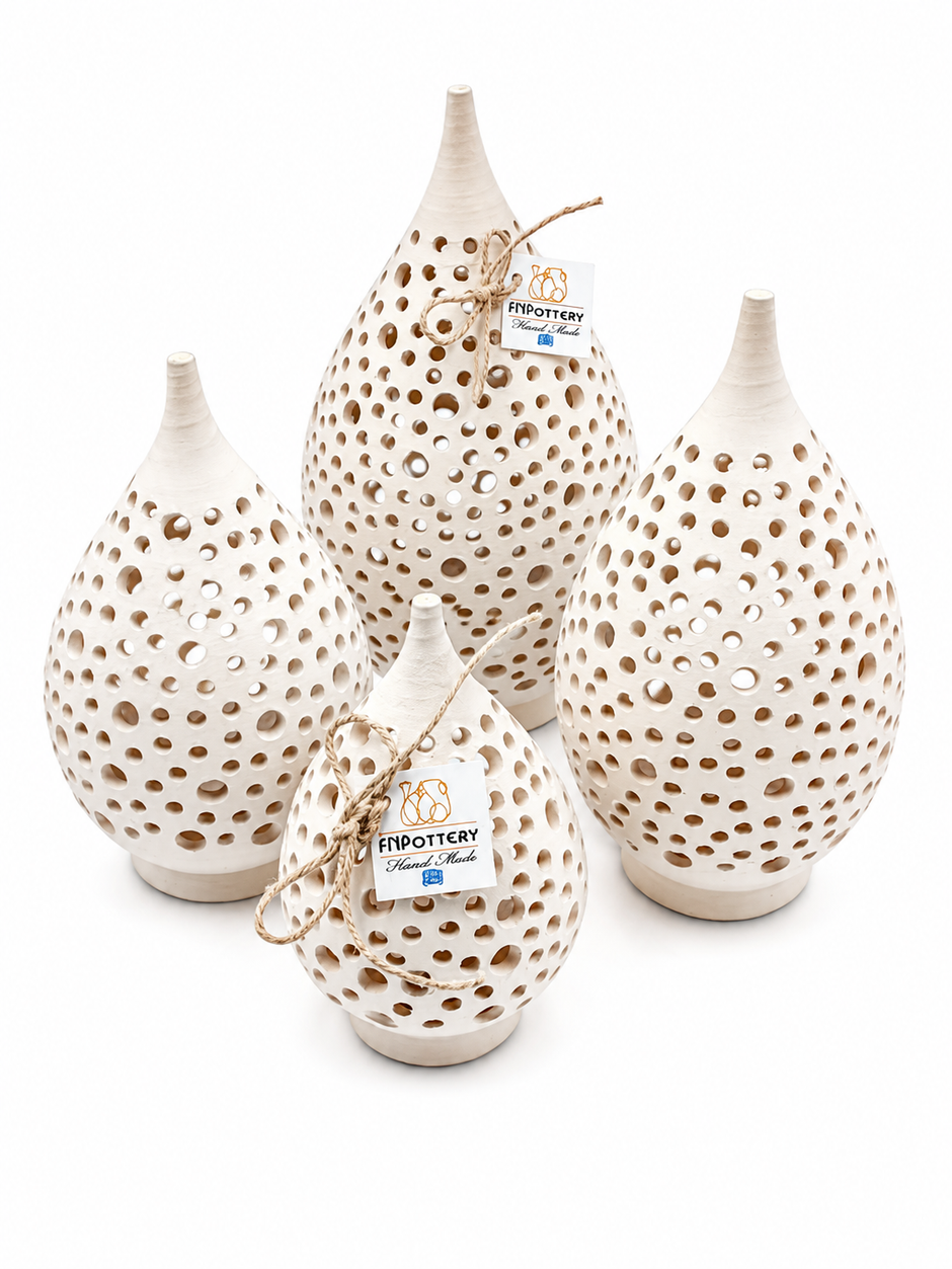 Handmade Ceramic Lantern Sculpture – Stoneware Collection