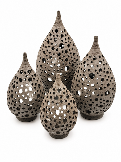 Handmade Ceramic Lantern Sculpture – Stoneware Collection