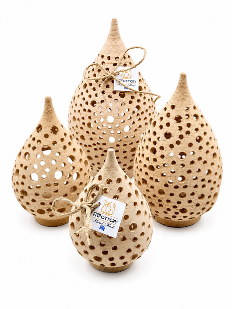 Handmade Ceramic Lantern Sculpture – Stoneware Collection