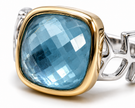 Quartz & Aquamarine Silver 925 Ring