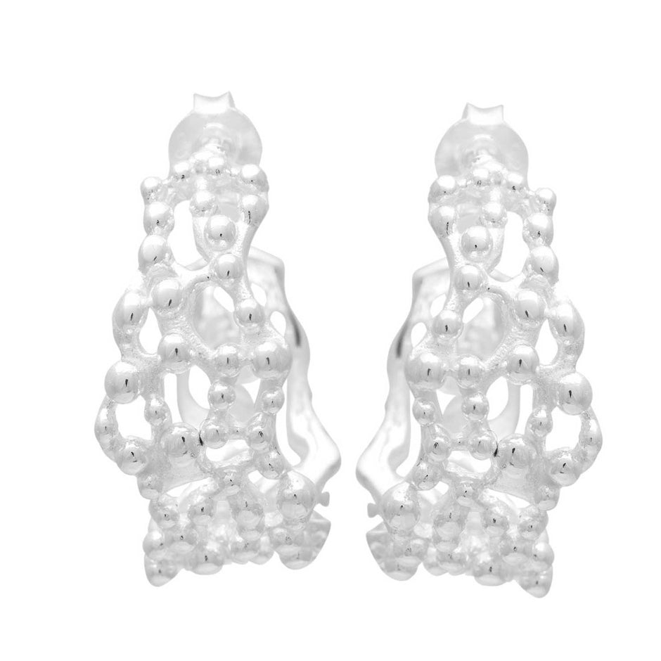 Sterling Silver Openwork Stud Earrings