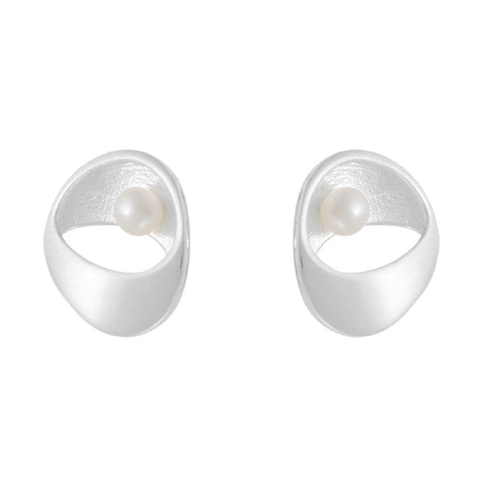 Sterling Silver Earrings with Natural Pearls