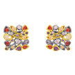 Sterling Silver Stud Earrings with Multicolour Gemstones