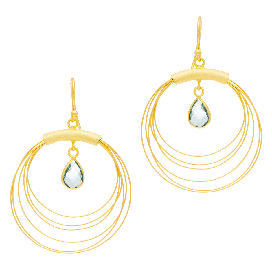 Sterling Silver Drop Earrings with Swiss Blue Topaz