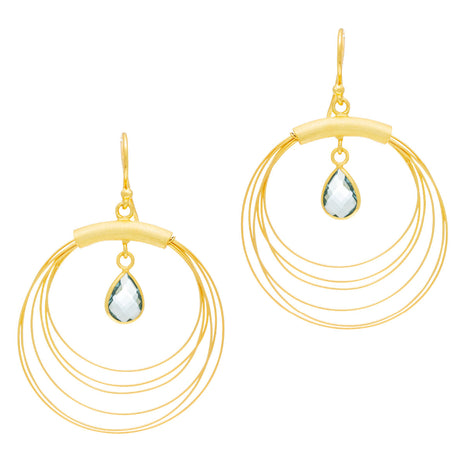 Sterling Silver Drop Earrings with Swiss Blue Topaz