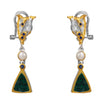 Malachite, London Blue Topaz & Pearl Silver 925 Earrings with Gold Plating