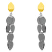 Sterling Silver Leaf-Inspired Earrings with Black Rhodium and Gold Plating
