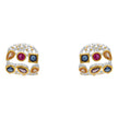 Sterling Silver Statement Earrings with Multicolour Gemstones