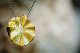 Sterling Silver Leaf-Inspired Pendant Necklace with Gold Plating