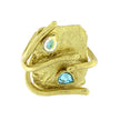Bronze Sculptural Ring with Teardrop Crystals