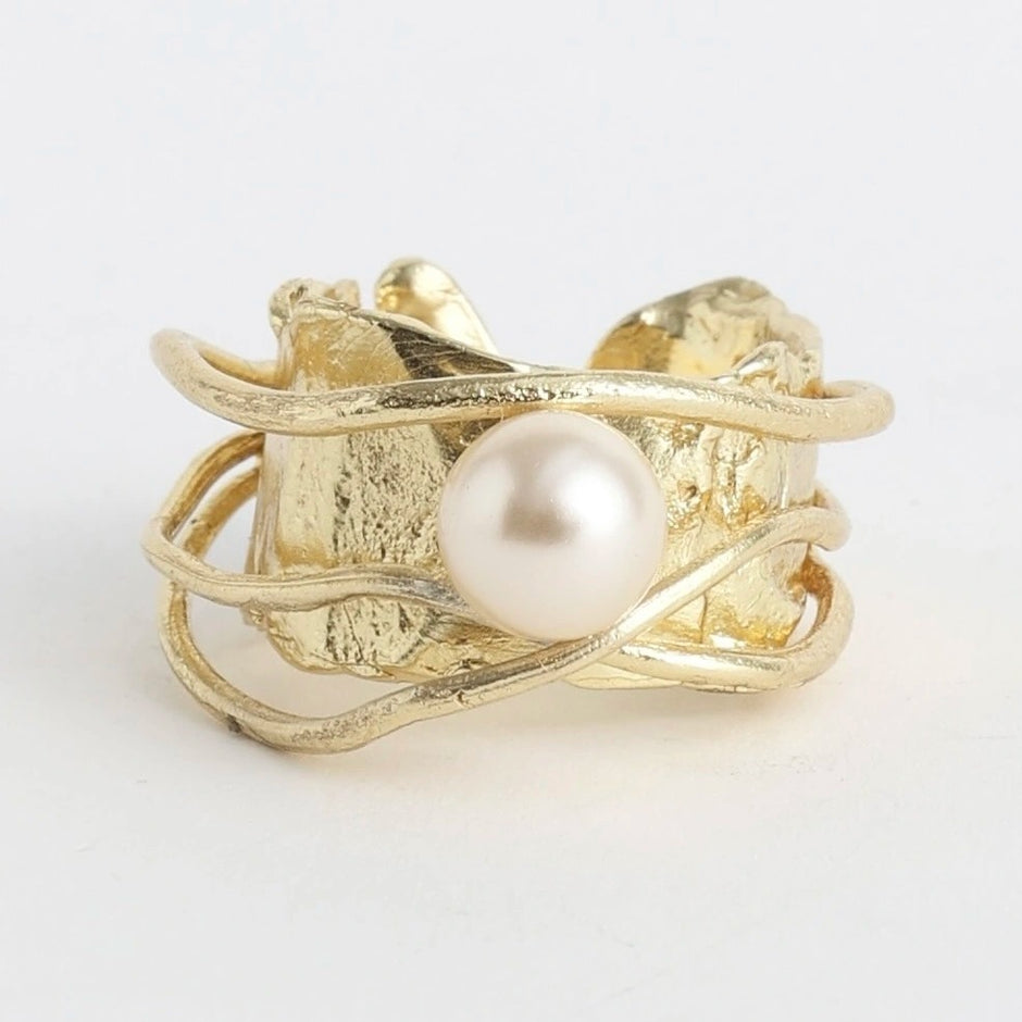 Luna Pearl Sculptural Ring