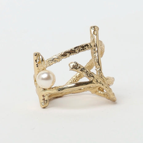 Connect Pearly Bronze Ring with Natural Pearl