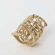 Sculptural Bronze Openwork Ring with Oxidized Finishes
