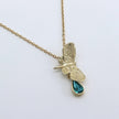 Bronze Butterfly Necklace with Teardrop Crystal